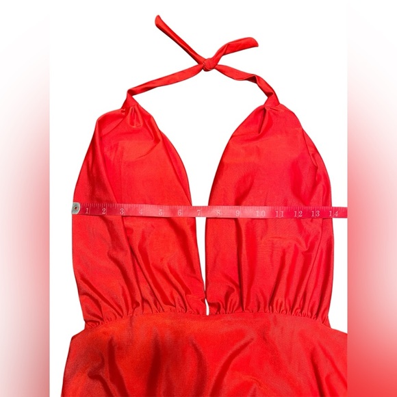 Parici Sexy Red Plunging V-Neck One Piece Swimsuit Size M - Picture 5 of 7